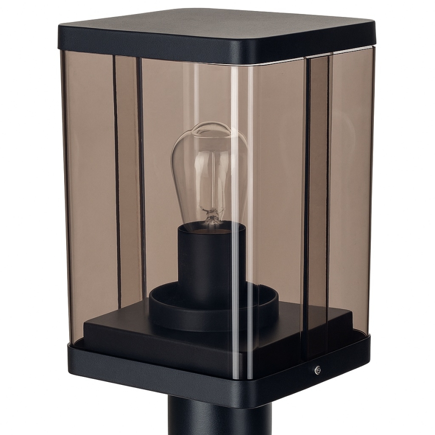 Venkovní lampa 1xE27/60W/230V IP44 černá/kouřová hnědá