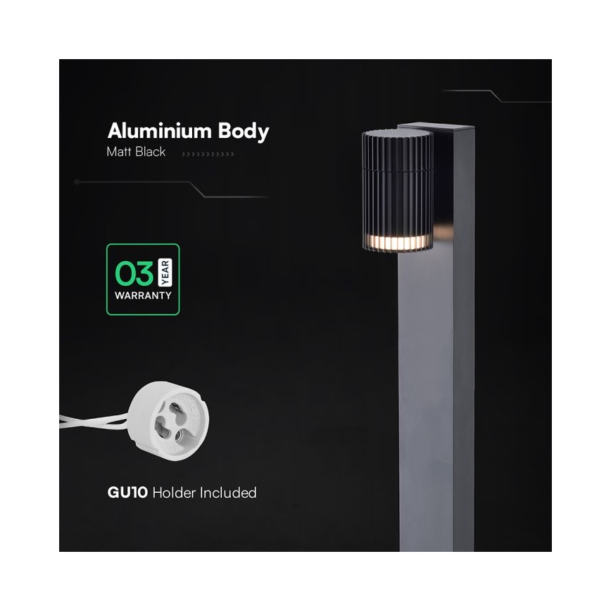 Venkovní lampa 1xGU10/10W/230V IP44 80 cm černá