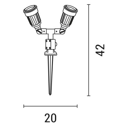 Venkovní lampa 2xE27/15W/230V IP44 černá