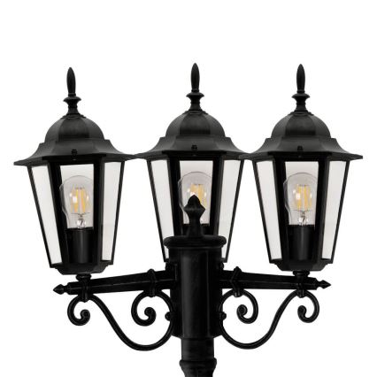 Venkovní lampa 3xE27/20W/230V IP43 2,58 m černá