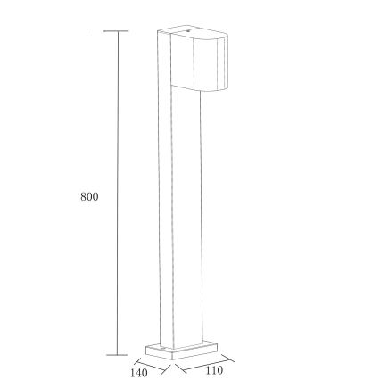 Venkovní lampa BOSTON 1xGU10/10W/230V 80 cm IP54 černá