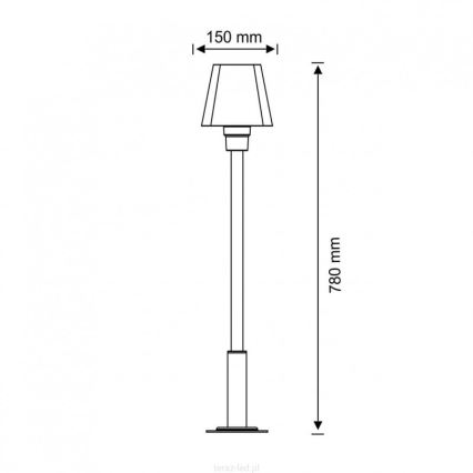 Venkovní lampa GIZA 1xE27/10W/230V IP44 78 cm
