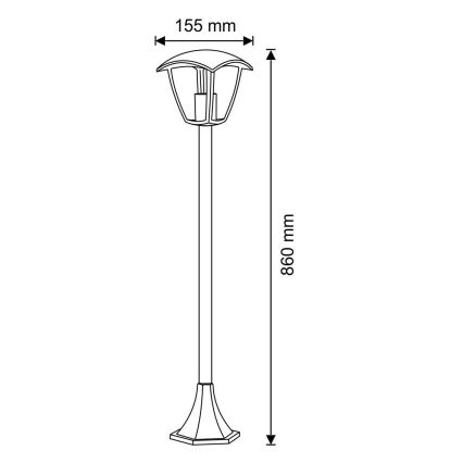 Venkovní lampa IGMA 1xE27/12W/230V IP44 88 cm