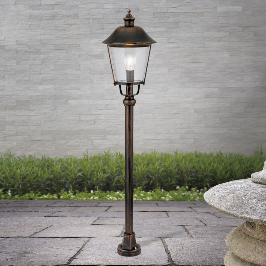 Venkovní lampa KENZO 1xE27/100W/230V 120 cm IP44 bronz/patina