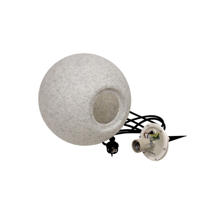 Venkovní lampa KULA 1xE27/60W/230V pr. 30 cm IP44 šedá