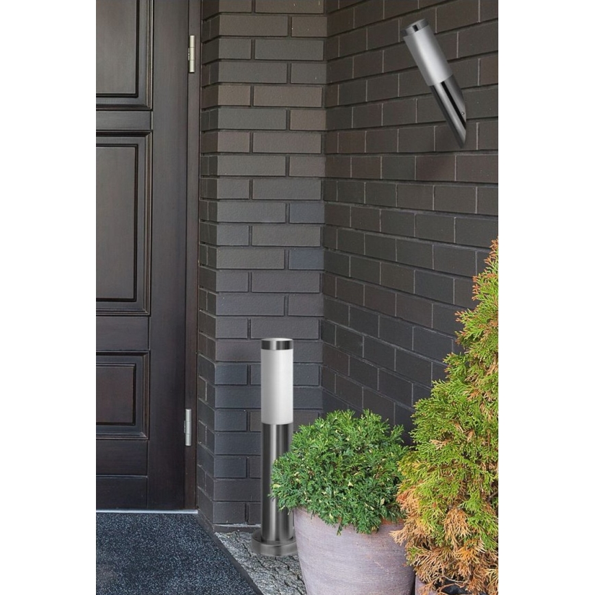 Venkovní lampa LIVIA 1xE27/10W/230V 45 cm IP44 stříbrná