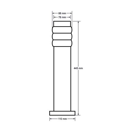 Venkovní lampa LULA 1xE27/11W/230V IP44 nerezová ocel