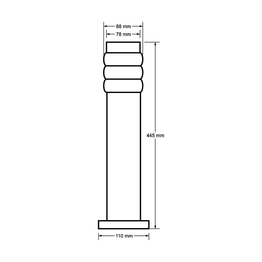 Venkovní lampa LULA 1xE27/11W/230V IP44 nerezová ocel