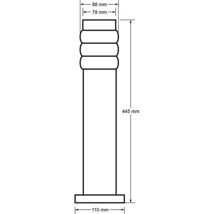 Venkovní lampa LULA 1xE27/60W/230V 45 cm IP44 matný chrom