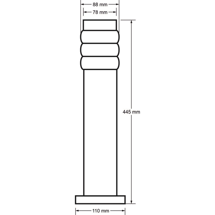 Venkovní lampa LULA 1xE27/60W/230V 45 cm IP44 matný chrom