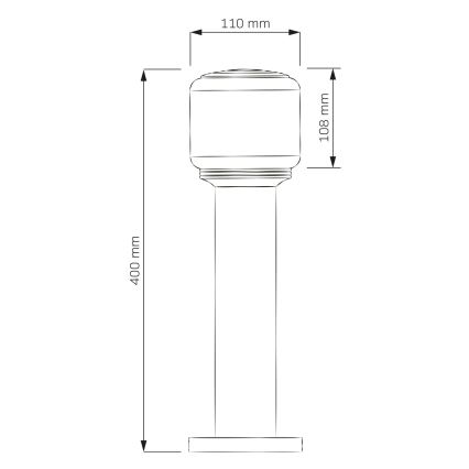 Venkovní lampa MADRID 1xE27/12W/230V 40 cm IP44 černá