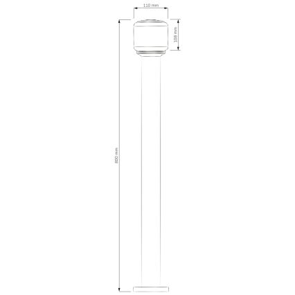 Venkovní lampa MADRID 1xE27/12W/230V 80 cm IP44 černá