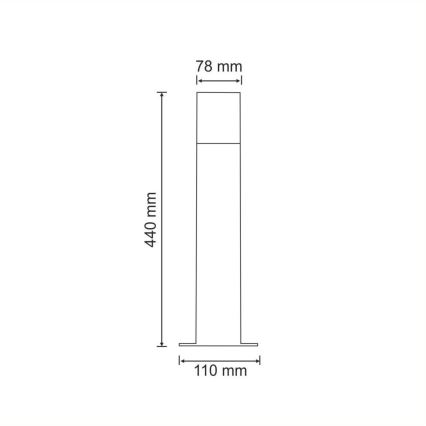 Venkovní lampa NEW YORK 1xE27/12W/230V IP44 44 cm antracit