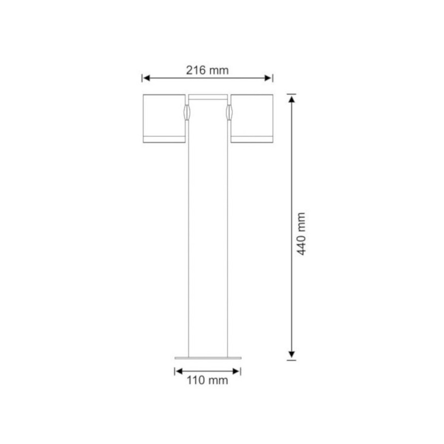 Venkovní lampa PINO 2xGU10/10W/230V IP44 44 cm