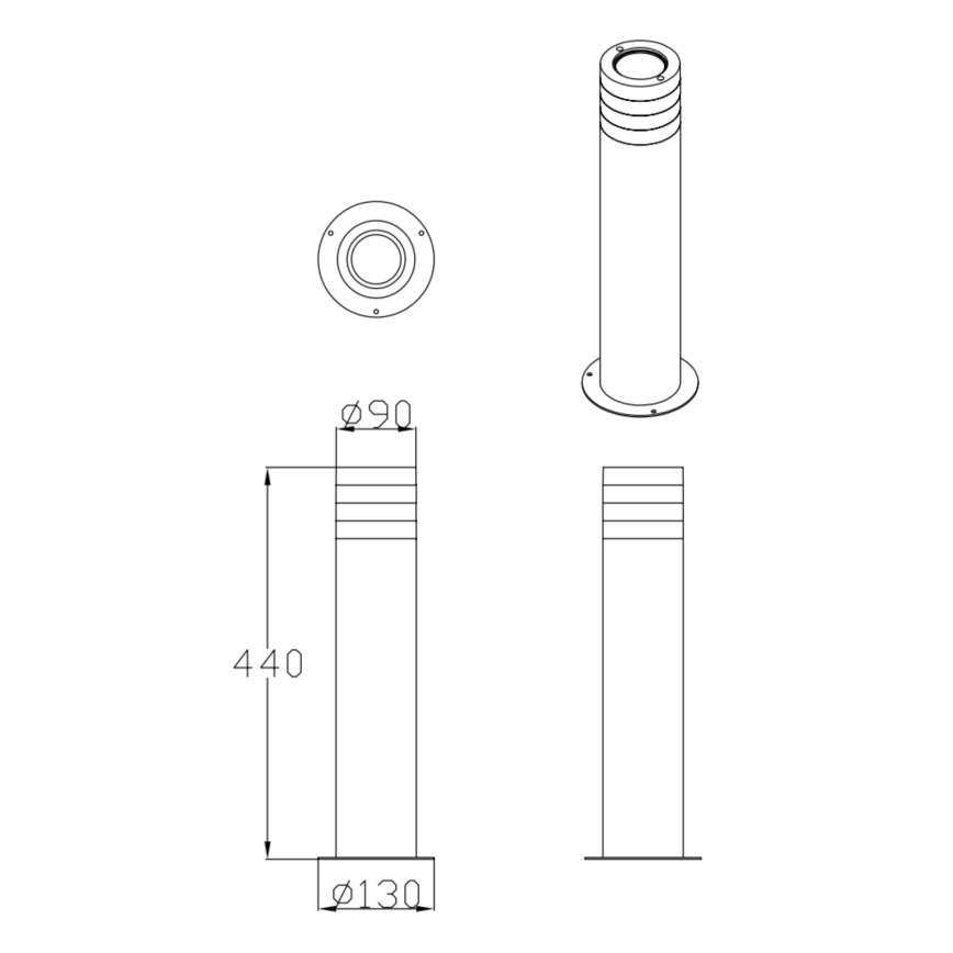 Venkovní lampa RINO 1xE27/12W/230V IP54 44 cm černá
