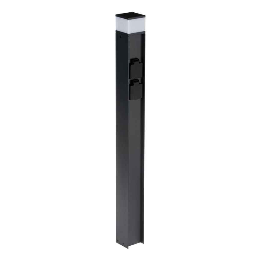 Venkovní lampa se 2 zásuvkami DASTEN 1xG9/11W/230V 80 cm IP44 antracit
