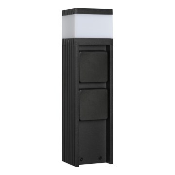 Venkovní lampa se 2 zásuvkami VESPER 1xG9/5W/230V IP44 30 cm černá