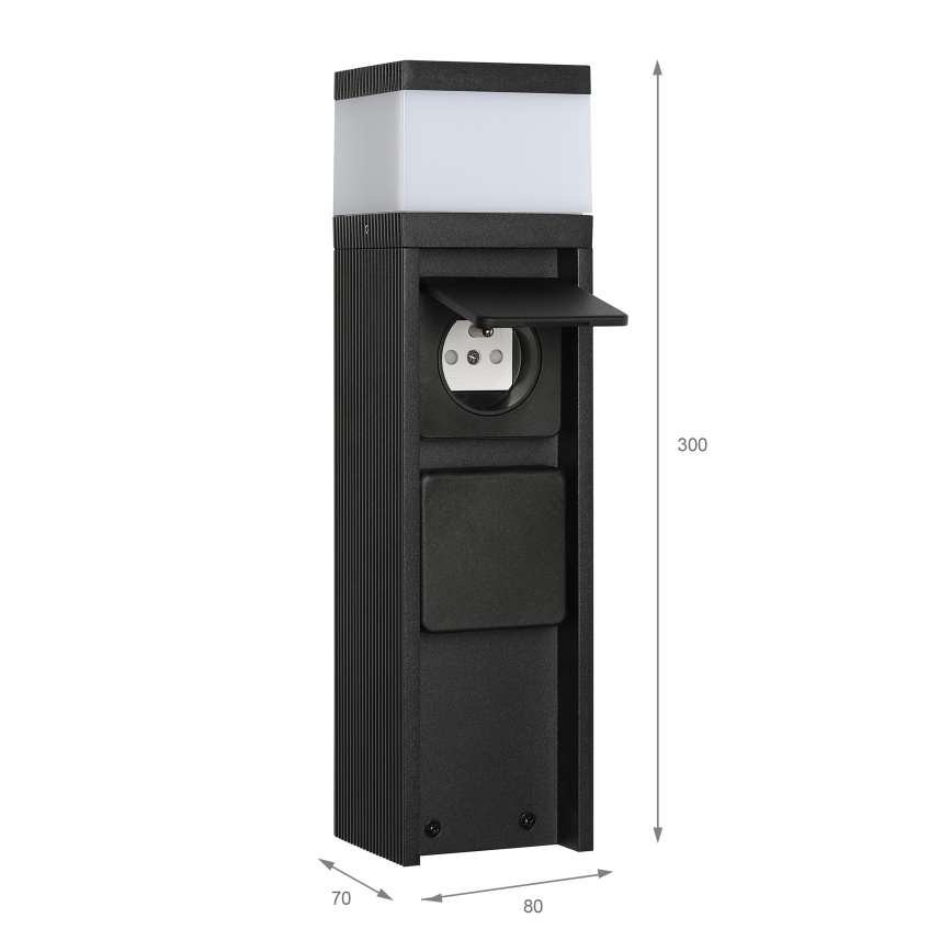 Venkovní lampa se 2 zásuvkami VESPER 1xG9/5W/230V IP44 30 cm černá