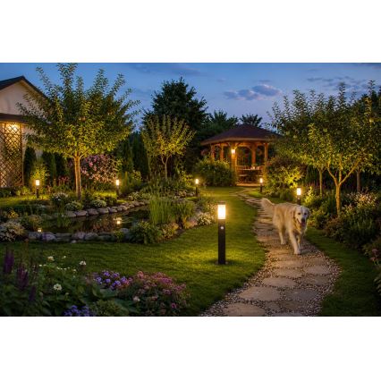 Venkovní lampa se senzorem LOPPA 1xE27/60W/230V 65 cm IP44 antracit