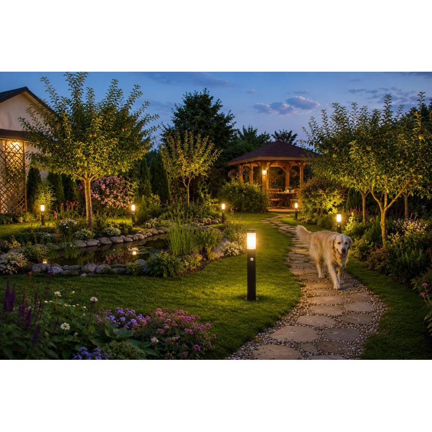 Venkovní lampa se senzorem LOPPA 1xE27/60W/230V 65 cm IP44 antracit