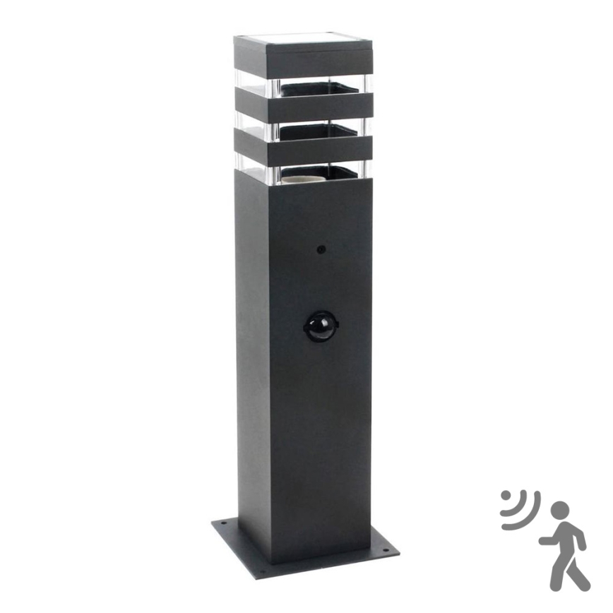 Venkovní lampa se senzorem TEKSAS 1xE27/12W/230V IP44 44 cm antracit