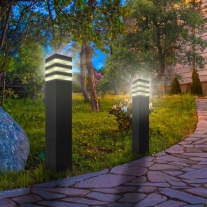 Venkovní lampa se senzorem TEKSAS 1xE27/12W/230V IP44 44 cm antracit
