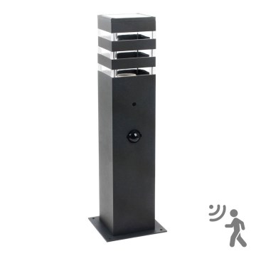 Venkovní lampa se senzorem TEKSAS 1xE27/12W/230V IP44 44 cm grafit