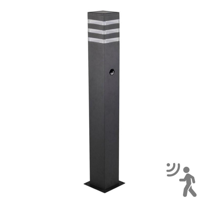 Venkovní lampa se senzorem TEKSAS 1xE27/12W/230V IP44 74 cm antracit