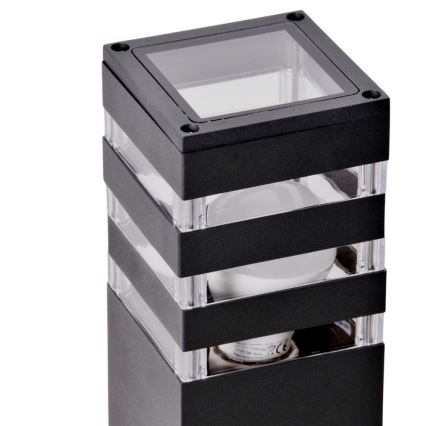 Venkovní lampa se senzorem TEKSAS 1xE27/12W/230V IP44 74 cm antracit