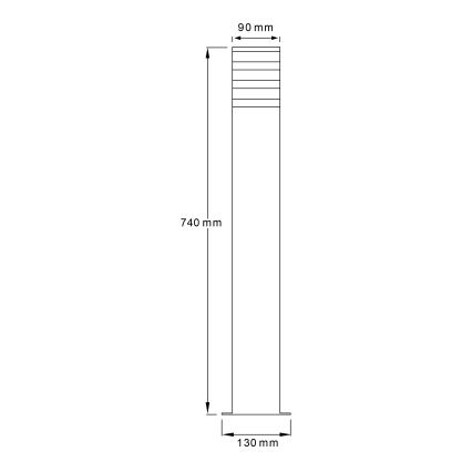 Venkovní lampa se senzorem TEKSAS 1xE27/12W/230V IP44 74 cm antracit