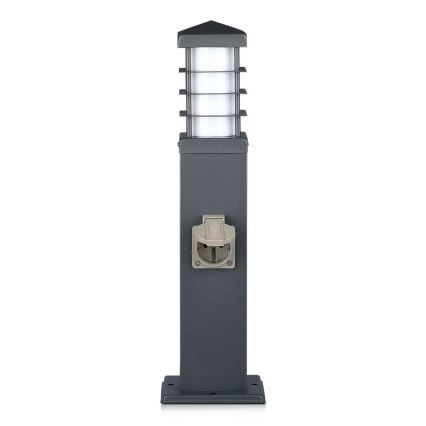 Venkovní lampa se zásuvkami SCHUKO 1xE27/13W/230V IP44