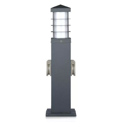 Venkovní lampa se zásuvkami SCHUKO 1xE27/13W/230V IP44