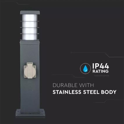 Venkovní lampa se zásuvkami SCHUKO 1xE27/13W/230V IP44