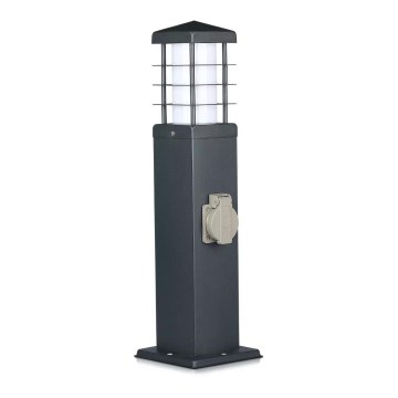 Venkovní lampa se zásuvkami SCHUKO 1xE27/13W/230V IP44