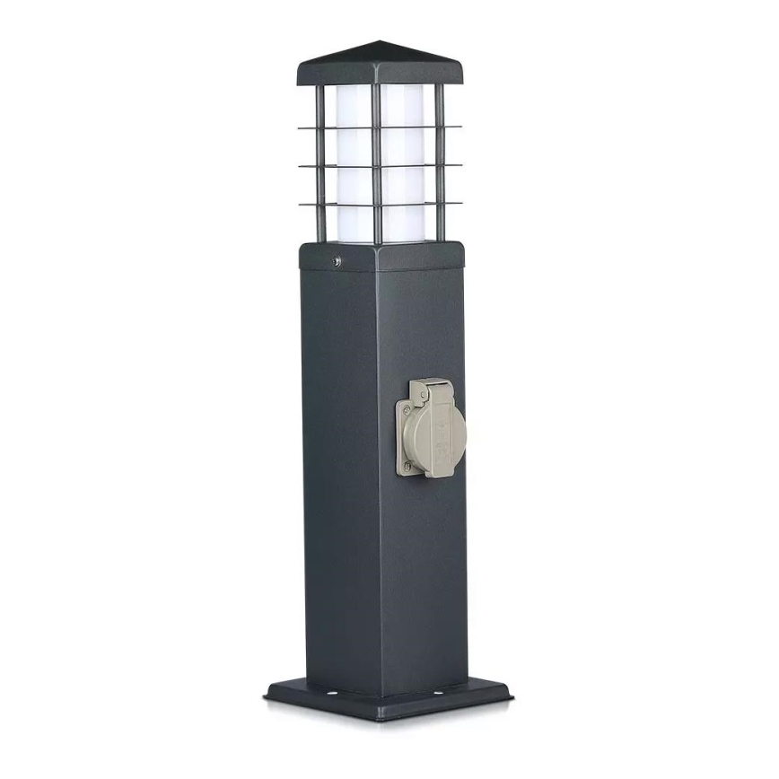 Venkovní lampa se zásuvkami SCHUKO 1xE27/13W/230V IP44