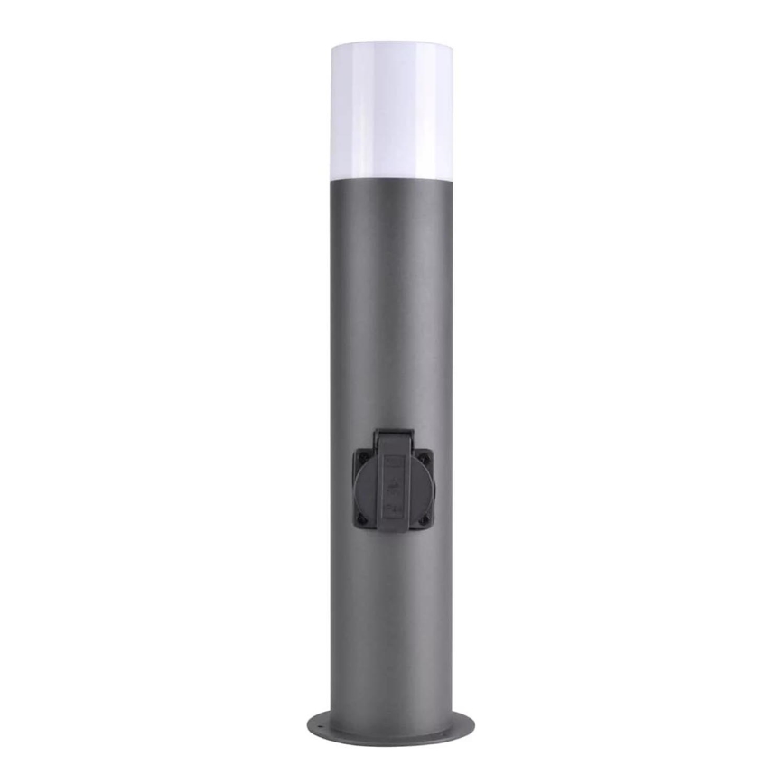 Venkovní lampa se zásuvkou DALLAS 1xE27/12W/230V IP44 antracit