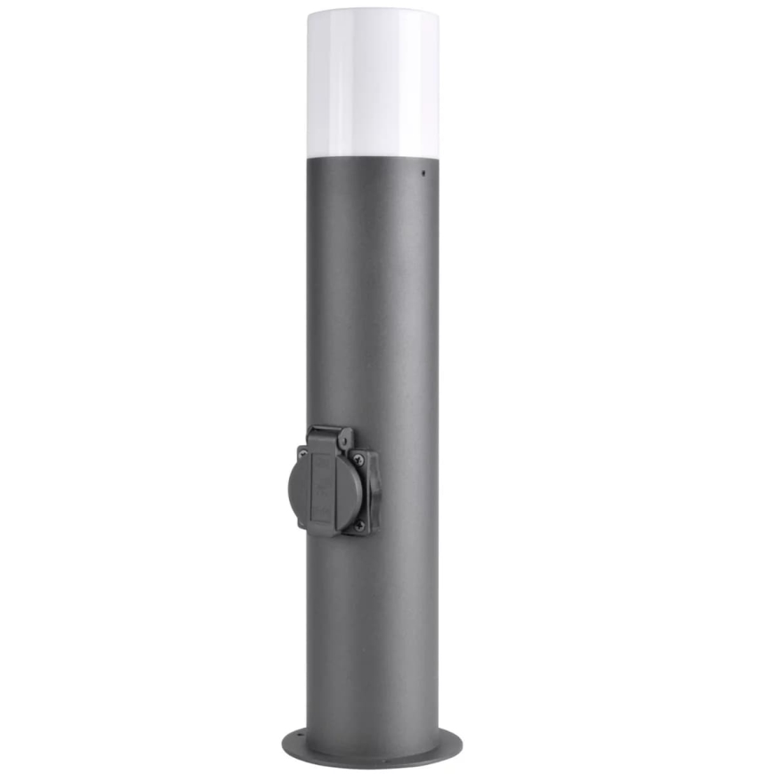 Venkovní lampa se zásuvkou DALLAS 1xE27/12W/230V IP44 antracit