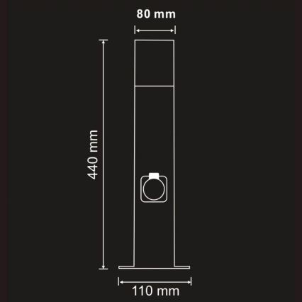 Venkovní lampa se zásuvkou DALLAS 1xE27/12W/230V IP44 antracit