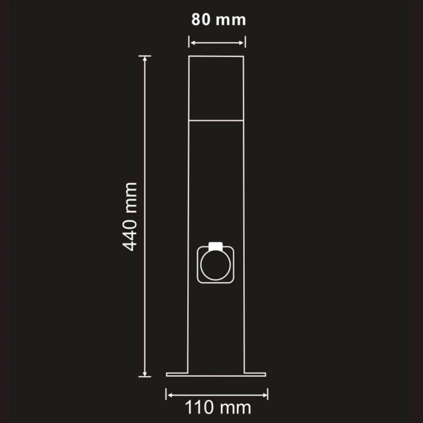 Venkovní lampa se zásuvkou DALLAS 1xE27/12W/230V IP44 antracit
