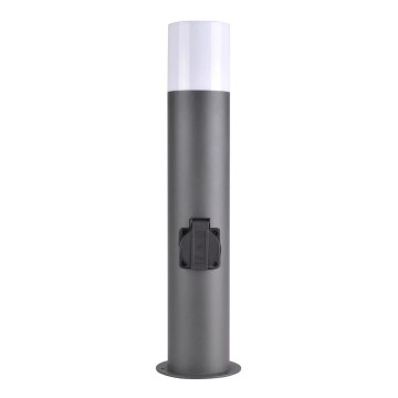 Venkovní lampa se zásuvkou DALLAS 1xE27/12W/230V IP44 grafit