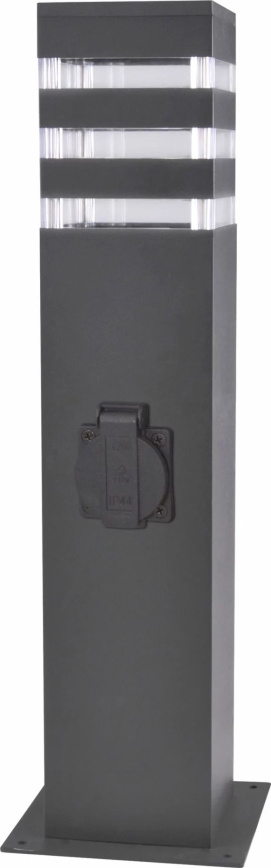 Venkovní lampa se zásuvkou TEKSAS 1xE27/20W/230V IP54 44 cm