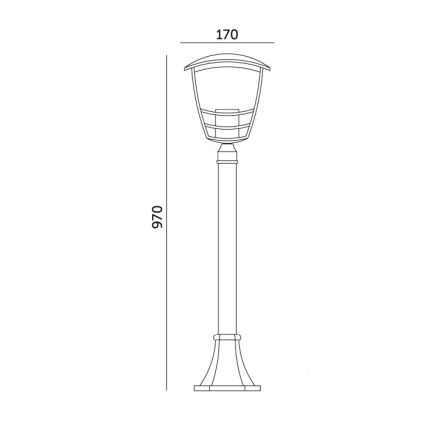 Venkovní lampa TEVIO 1xE27/60W/230V IP54 97 cm černá