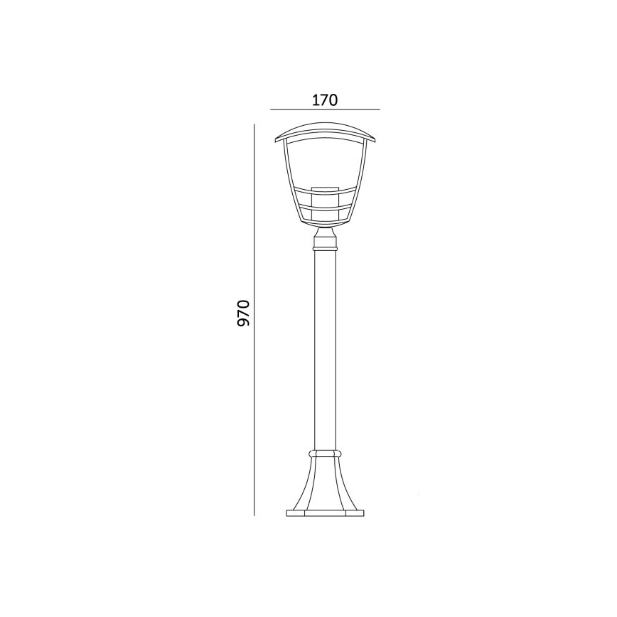 Venkovní lampa TEVIO 1xE27/60W/230V IP54 97 cm černá