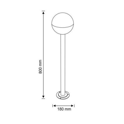 Venkovní lampa ULSA 1xE27/12W/230V IP44 80 cm