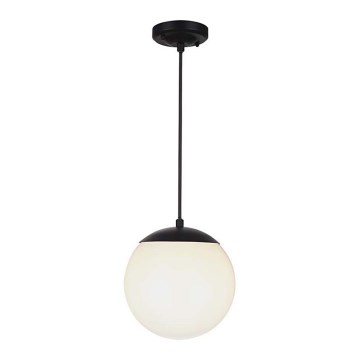 Venkovní lustr na lanku 1xE27/60W/230V pr. 20 cm IP44 černá
