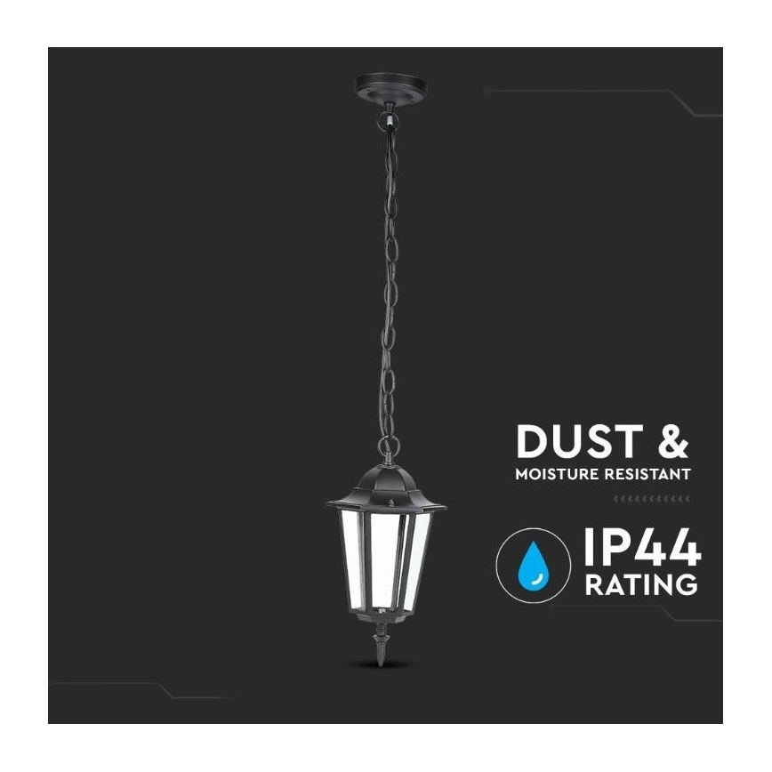 Venkovní lustr na řetězu 1xE27/40W/230V IP44 černá