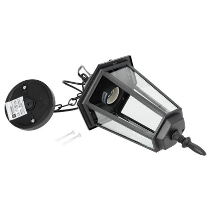 Venkovní lustr na řetězu 1xE27/60W/230V černá