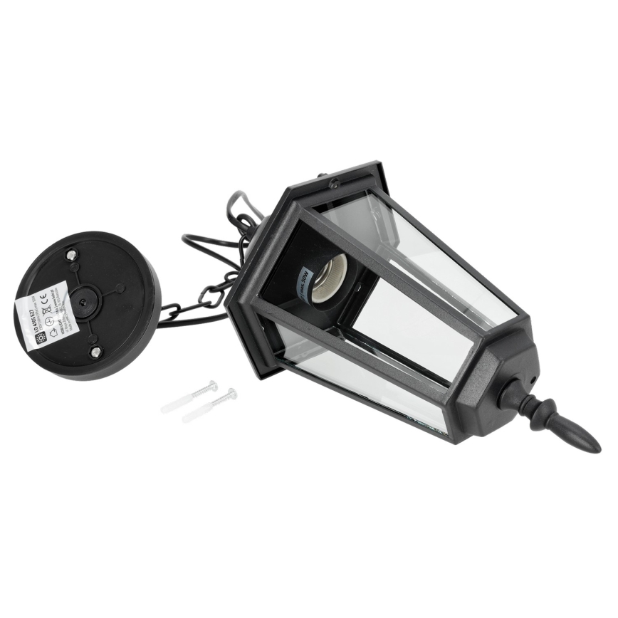 Venkovní lustr na řetězu 1xE27/60W/230V černá