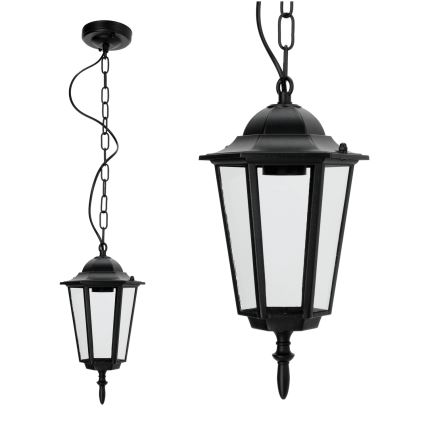 Venkovní lustr na řetězu 1xE27/60W/230V černá
