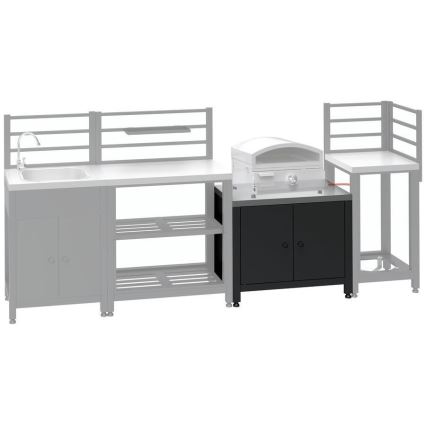 Venkovní modul skříňka pod gril 80x47x69 cm černá/nerez